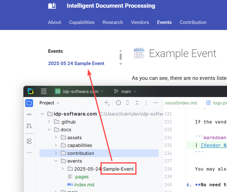 How to add an IDP-Event
