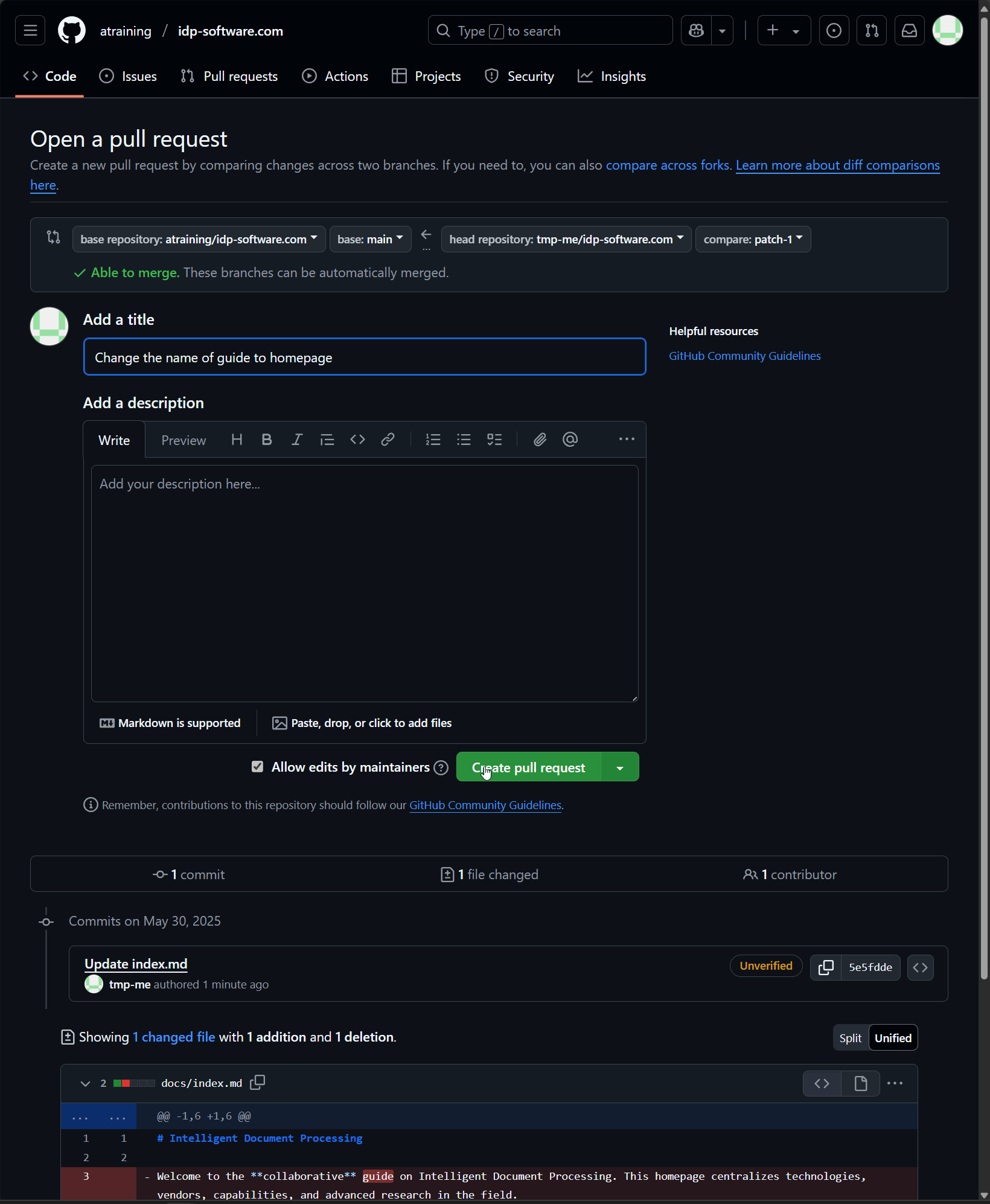 Submit the Pull Request